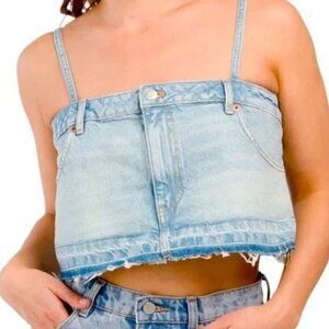 ZARA DENIM CROP TOP